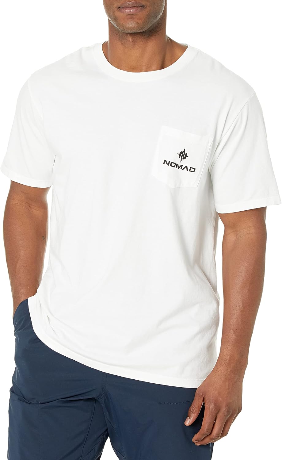 Nomad Mens Pocket Logo Tee, Classic Short Sleeve Pocket T-Shirt - White