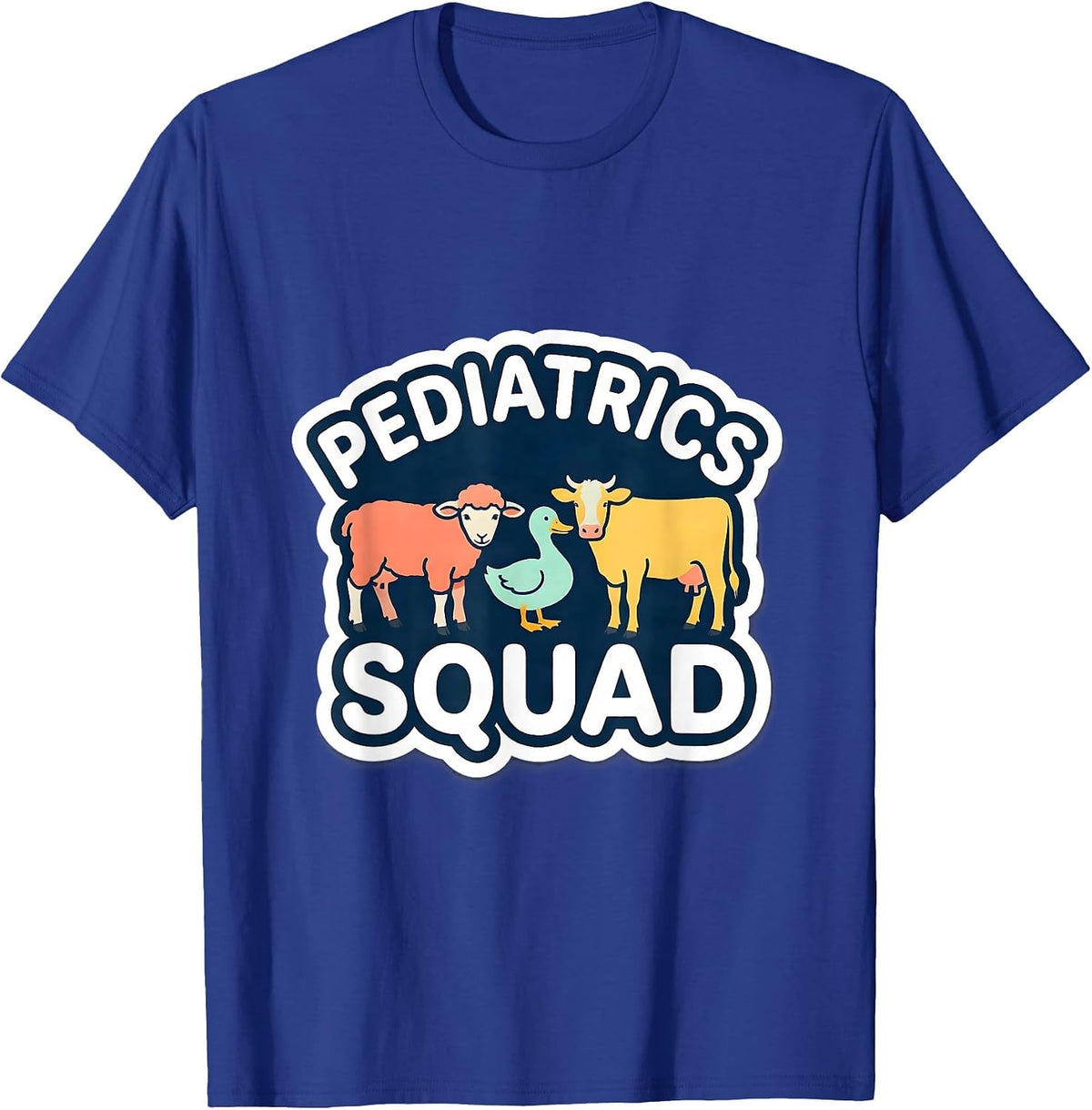 Men's Pediatrics Squad Cute Animal Pediatric Nurse NICU PICU T-Shirt - Royal Blue