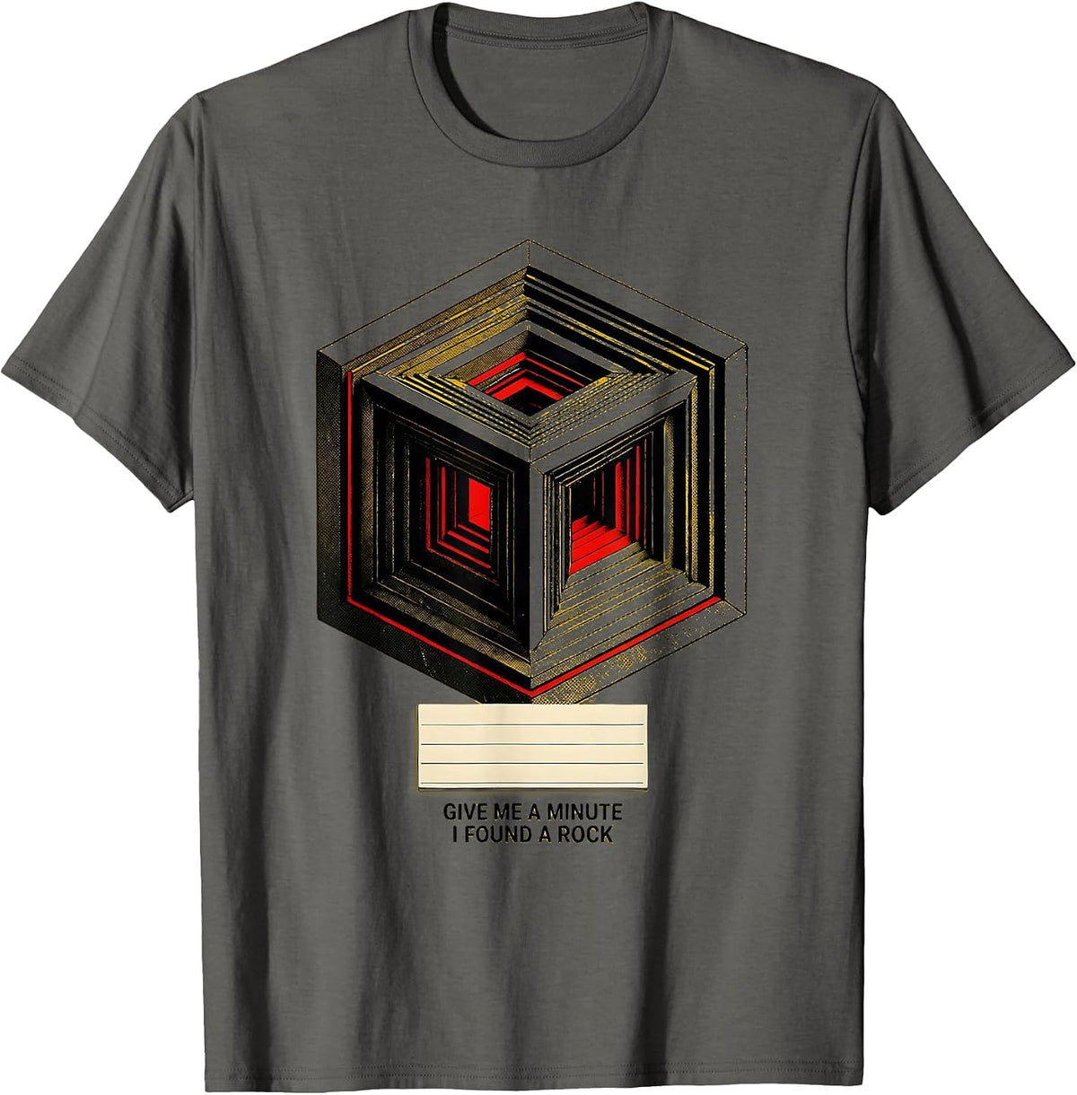 Men's Give Me A Minute I Found A Rock Funny Rock Collector Geology T-Shirt - Asphalt Grey