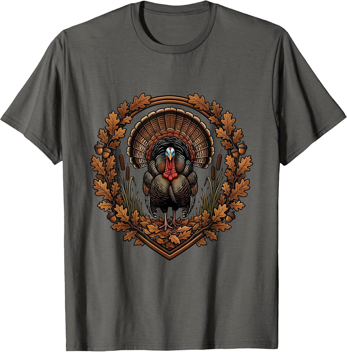 Men's Bottomland Camo Wild Turkey Strut Graphic T-Shirt - Asphalt Grey