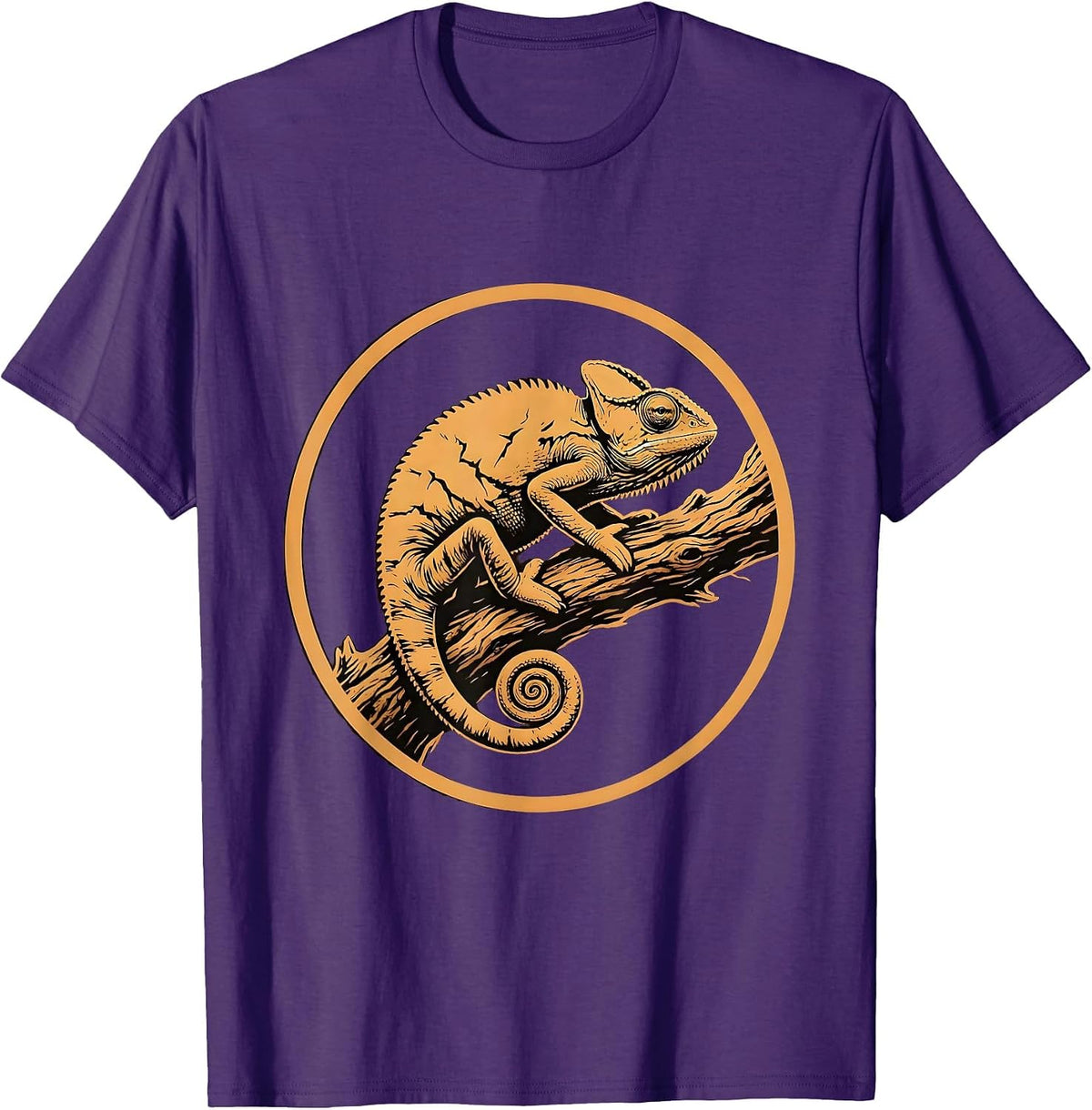 Chameleon Camouflage Tree Bark Nature Art T-Shirt - Purple