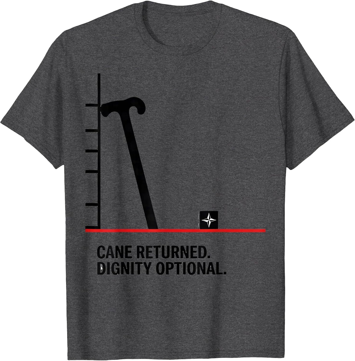 Cane Returned Dignity Optional Freemason Square And Compass T-Shirt - Dark Heather Grey