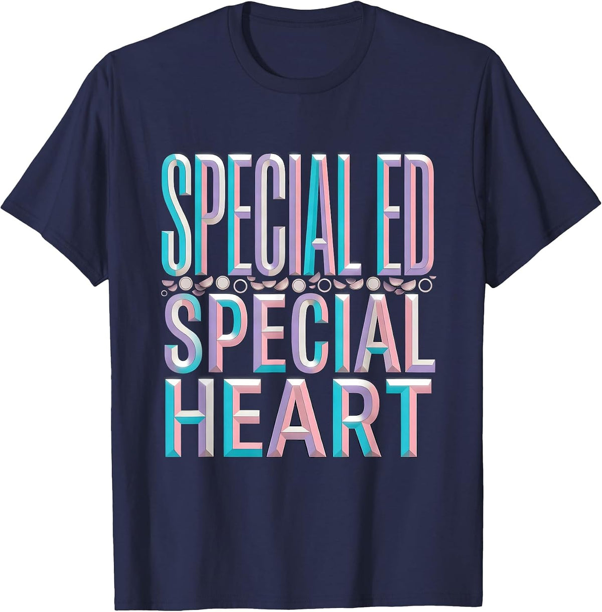 Men's Special Ed Special Heart educator Design T-Shirt - Navy Blue
