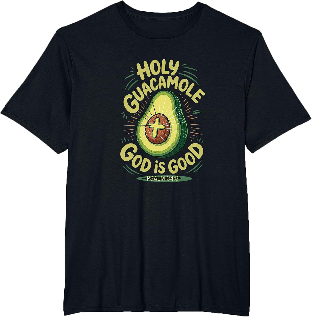 Holy Guacamole God is Good Funny Avocado Cinco de Mayo T-Shirt - Black