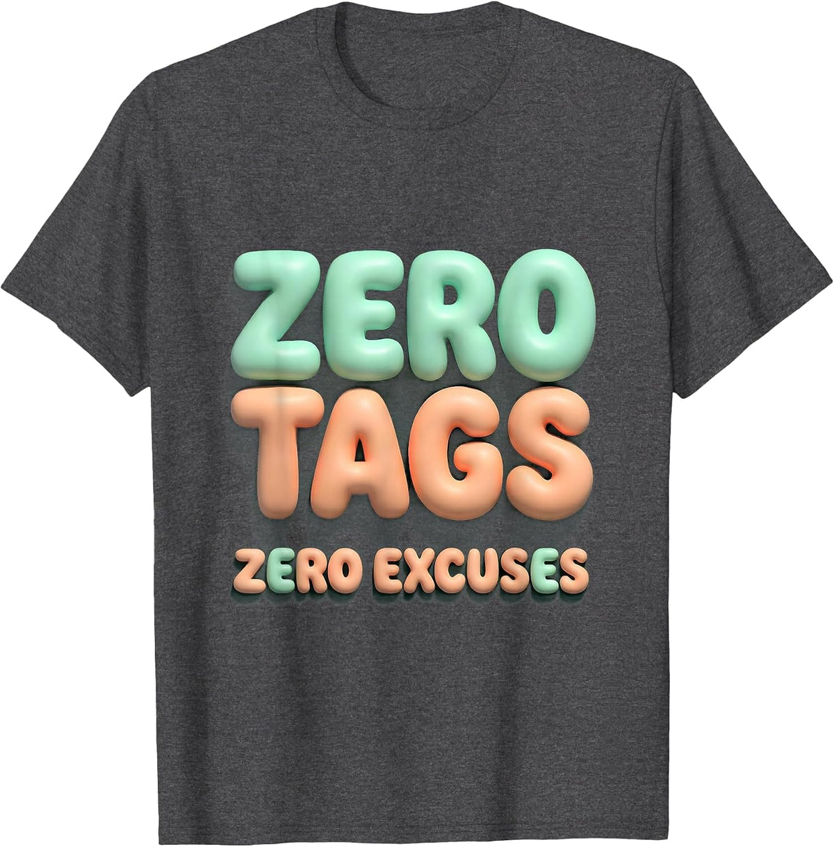 Men's Zero Tags Zero Excuses Hunting Graphic Design T-Shirt - Dark Heather Grey