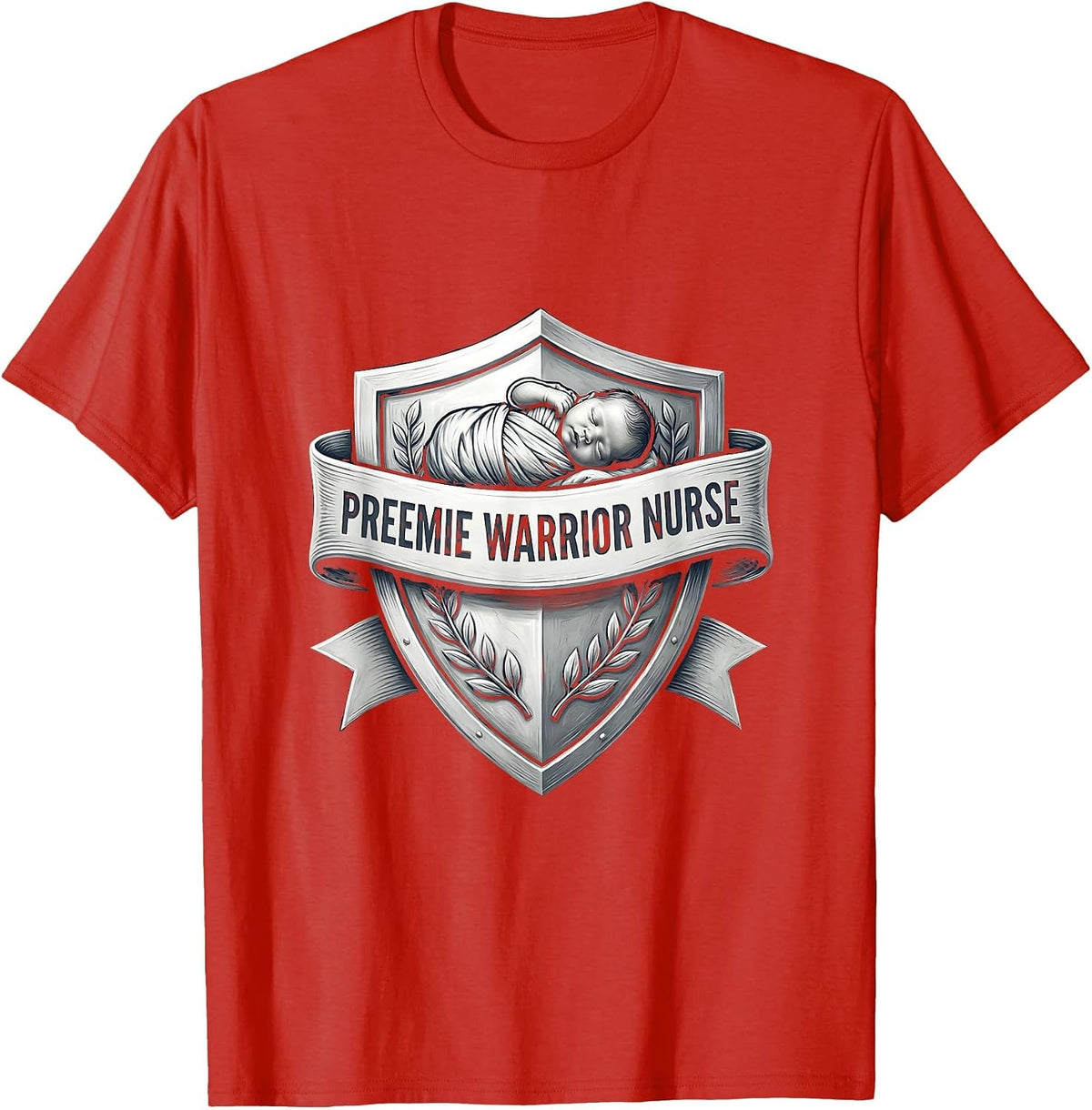 Men's Preemie Warrior Nurse NICU Pride Design T-Shirt - Red