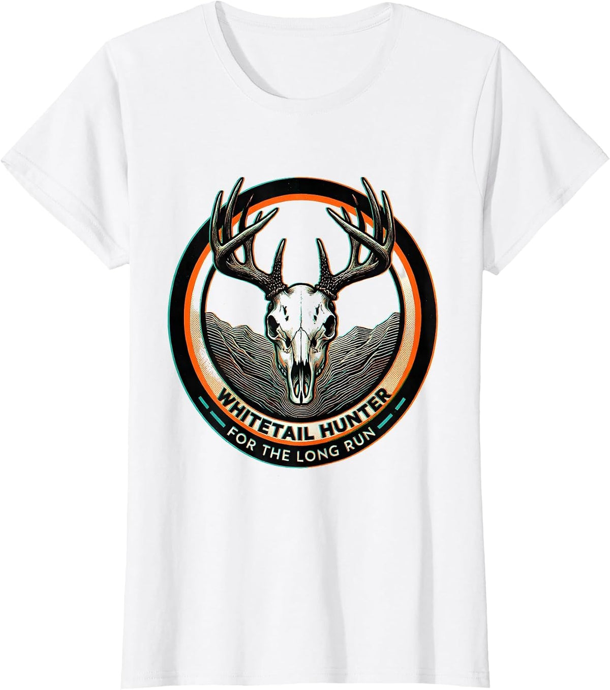 Women's Whitetail Hunter, For The Long Run Camo Dad Hunting T-Shirt - White