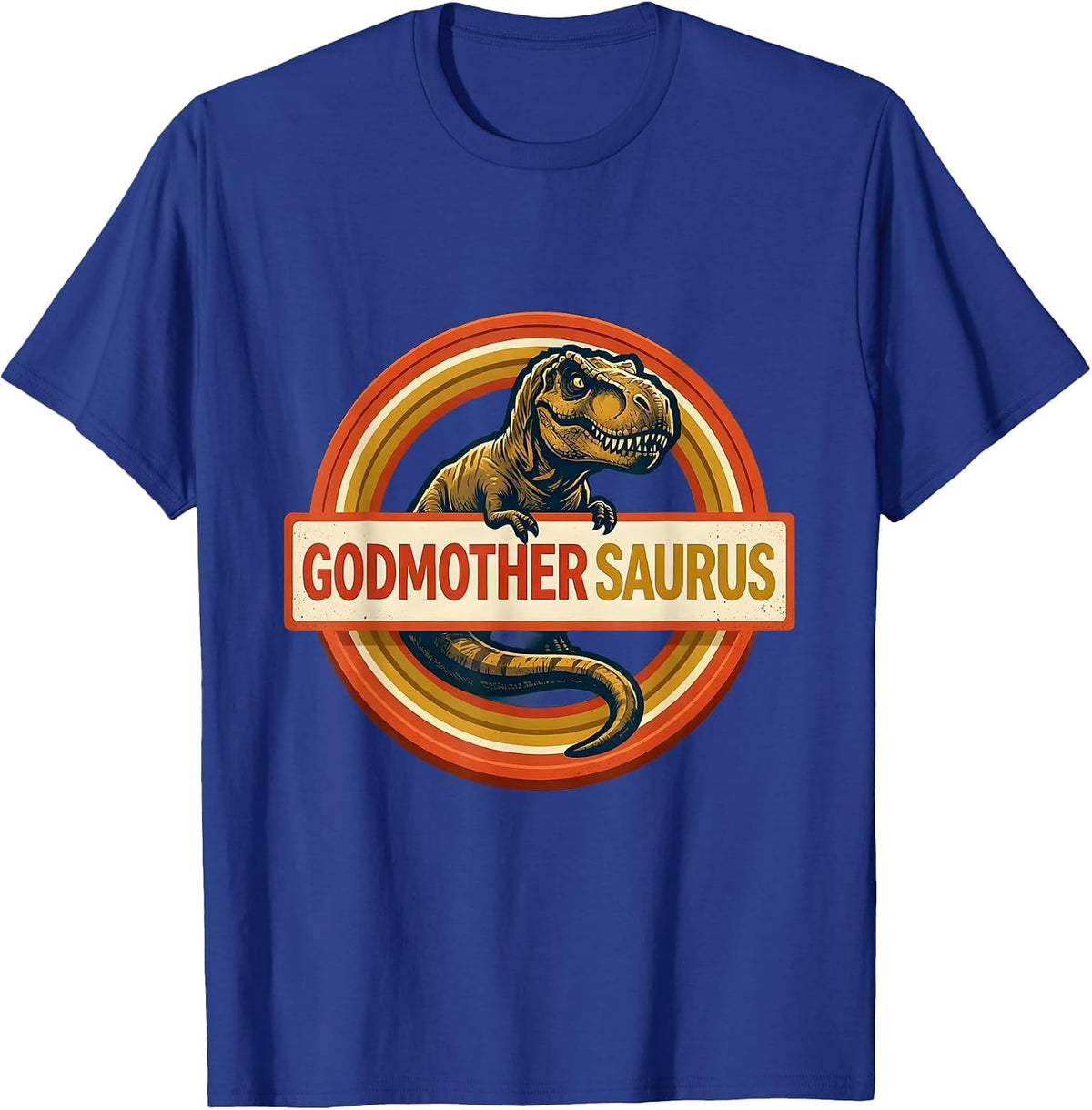 Godmothersaurus Funny Dinosaur Family Role Pun Gift T-Shirt - Royal Blue