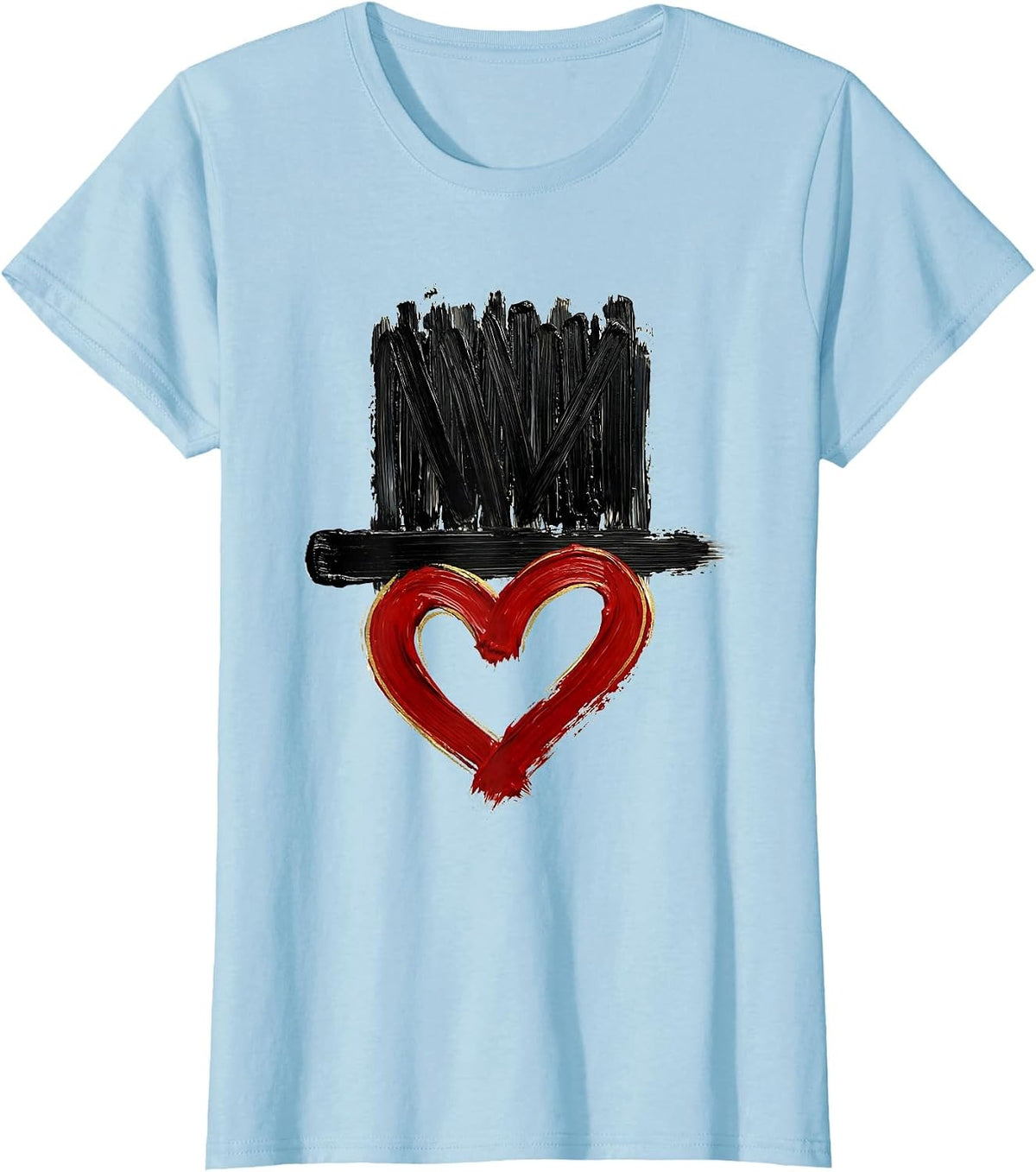 Brush Stroke Tally Heart Paraprofessional Appreciation Back T-Shirt - Baby Blue