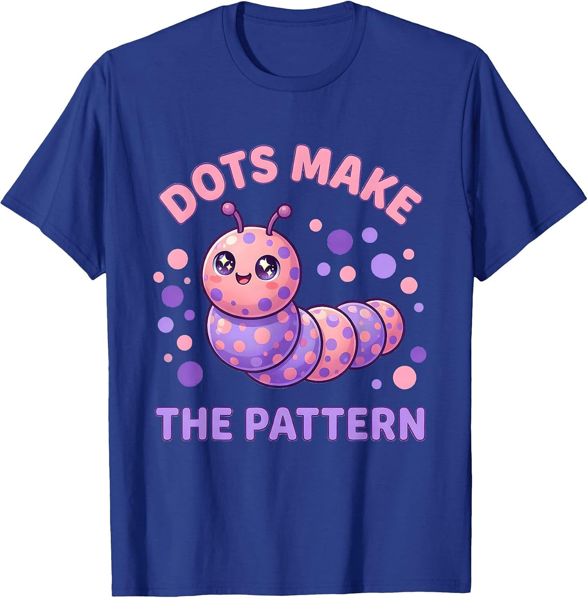 Dots Make The Pattern Artistic Design T-Shirt - Royal Blue