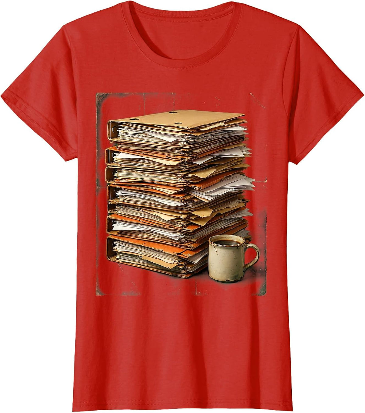 Women's Social Worker Case Files Coffee Graphic T-Shirt - Red