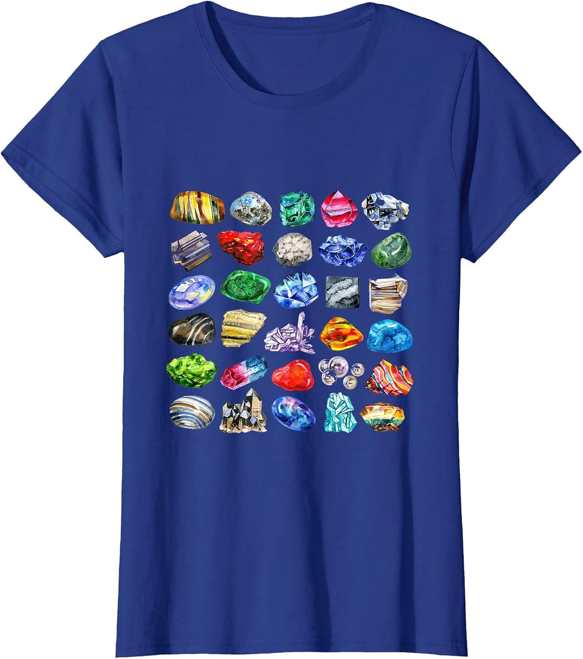 Minerals Gems and Crystals Rock Collecting T-Shirt - Royal Blue