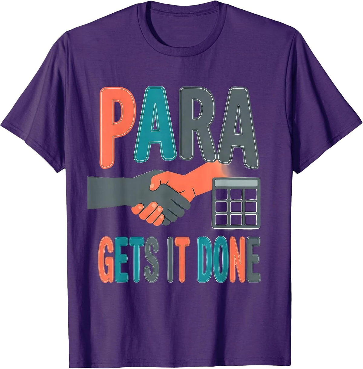 Men's Para Gets It Done Funny Paraprofessional Paraeducator T-Shirt - Purple