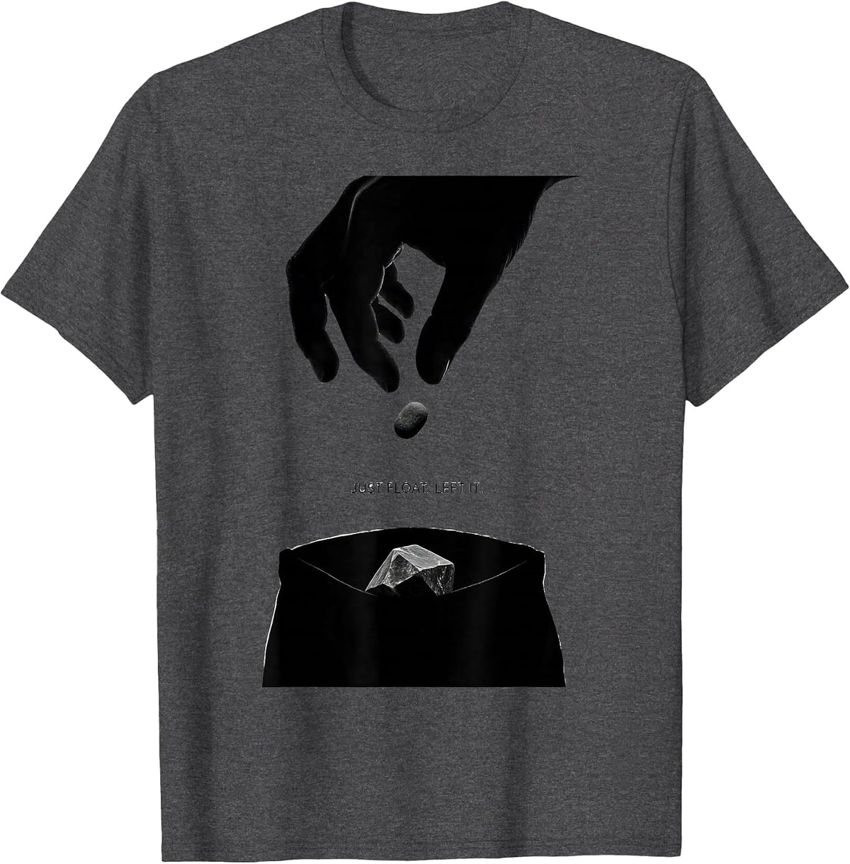 Men's Just Float Left It Funny Rock Collector Geology Hobby Humor T-Shirt - Dark Heather Grey