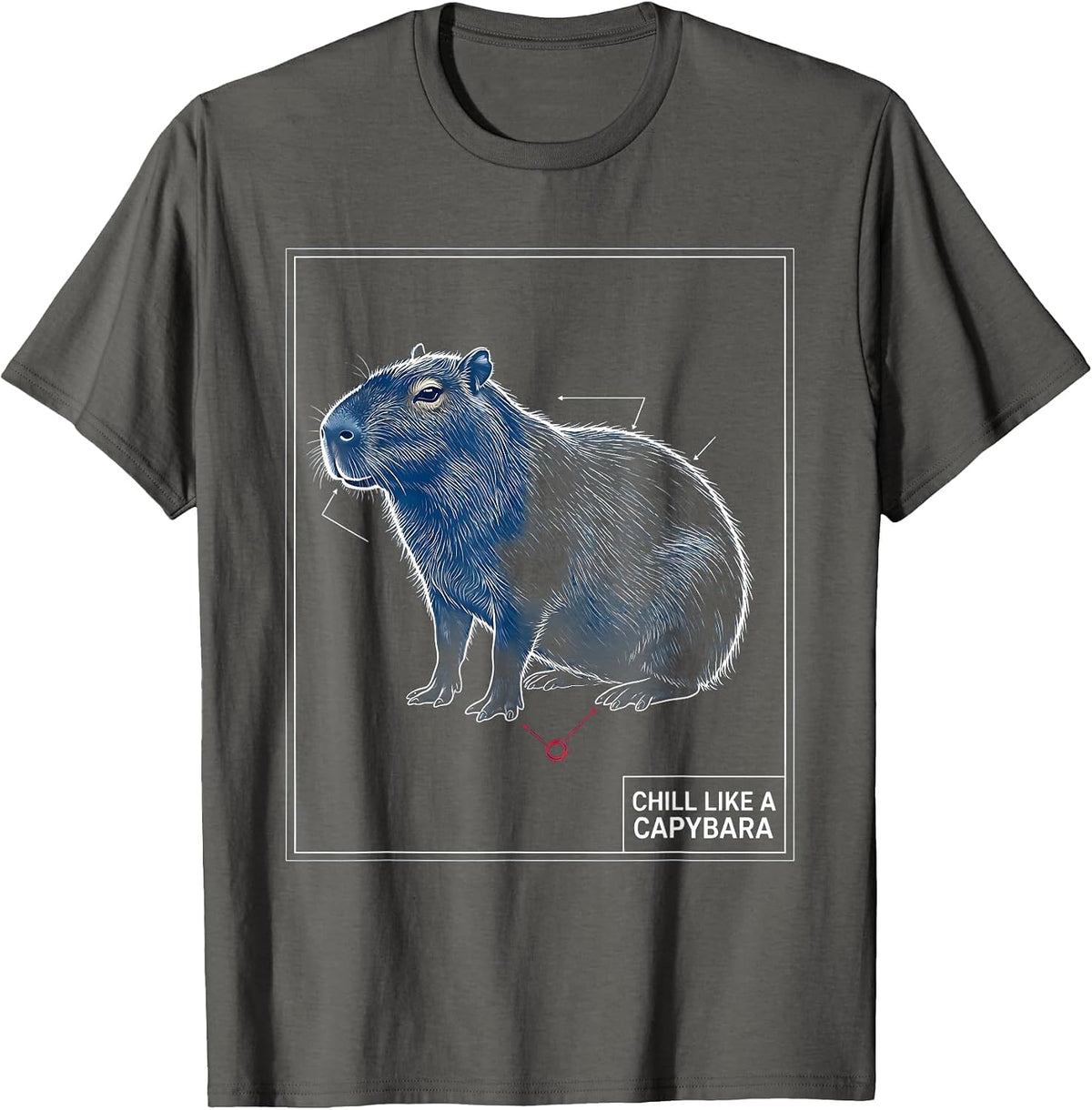Chill Like a Capybara Relaxed Vibes Design T-Shirt - Asphalt Grey