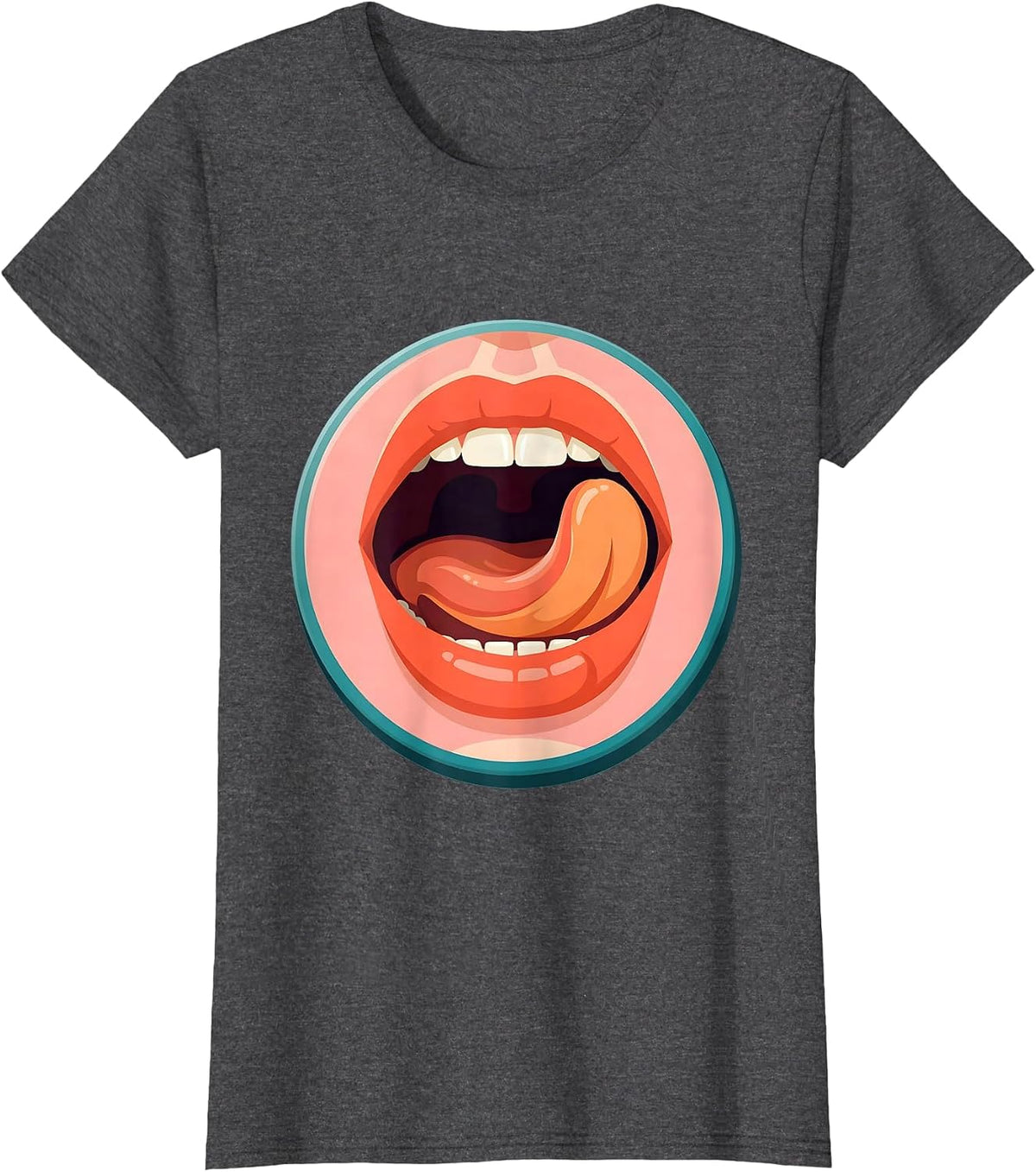 Women's Speech Therapy Articulation Close-Up Graphic T-Shirt - Dark Heather Grey