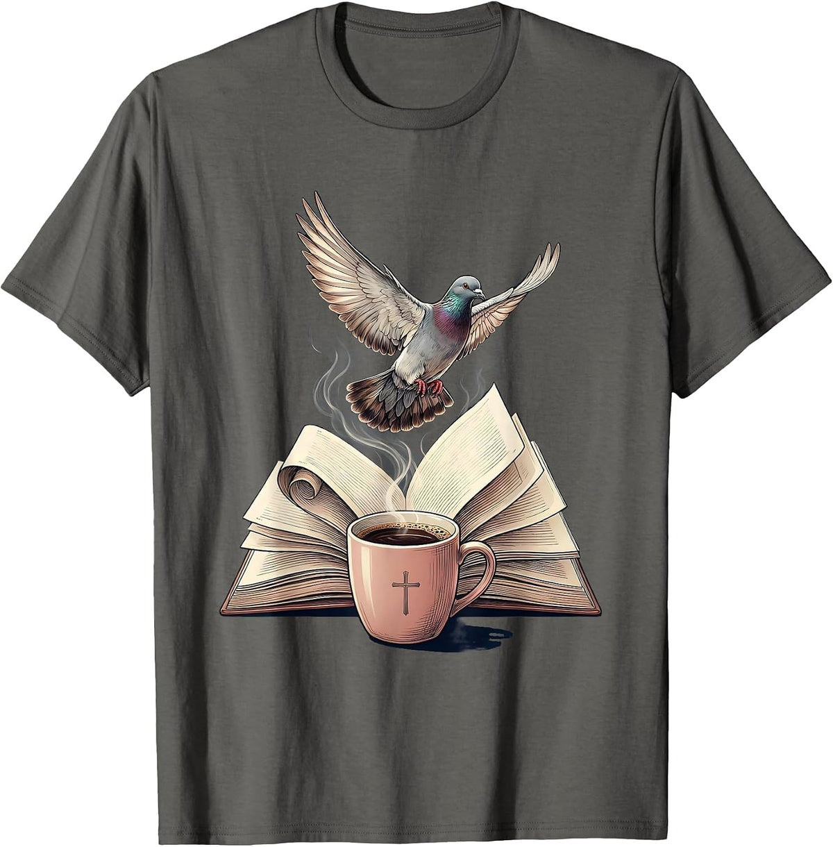 Social Worker Coffee and Notebook Graphic Tee T-Shirt - Asphalt Grey