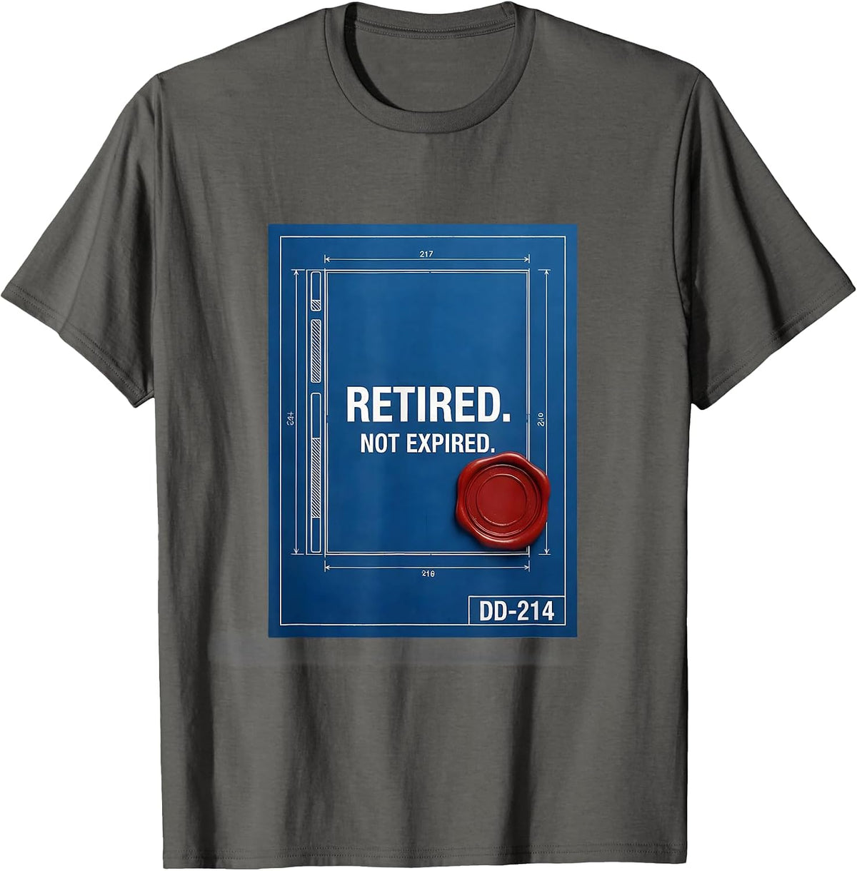 Retired Not Expired Vintage Veteran Military Pride T-Shirt - Asphalt Grey