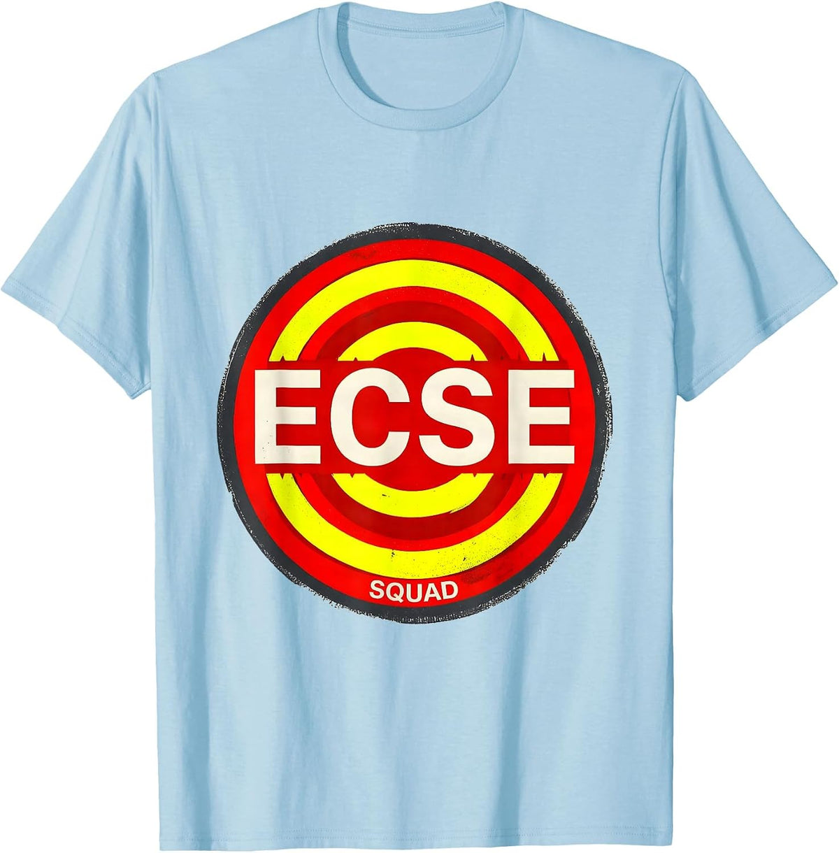 Men's ECSE Squad Stencil Graphic Back To School Support Staff T-Shirt - Baby Blue