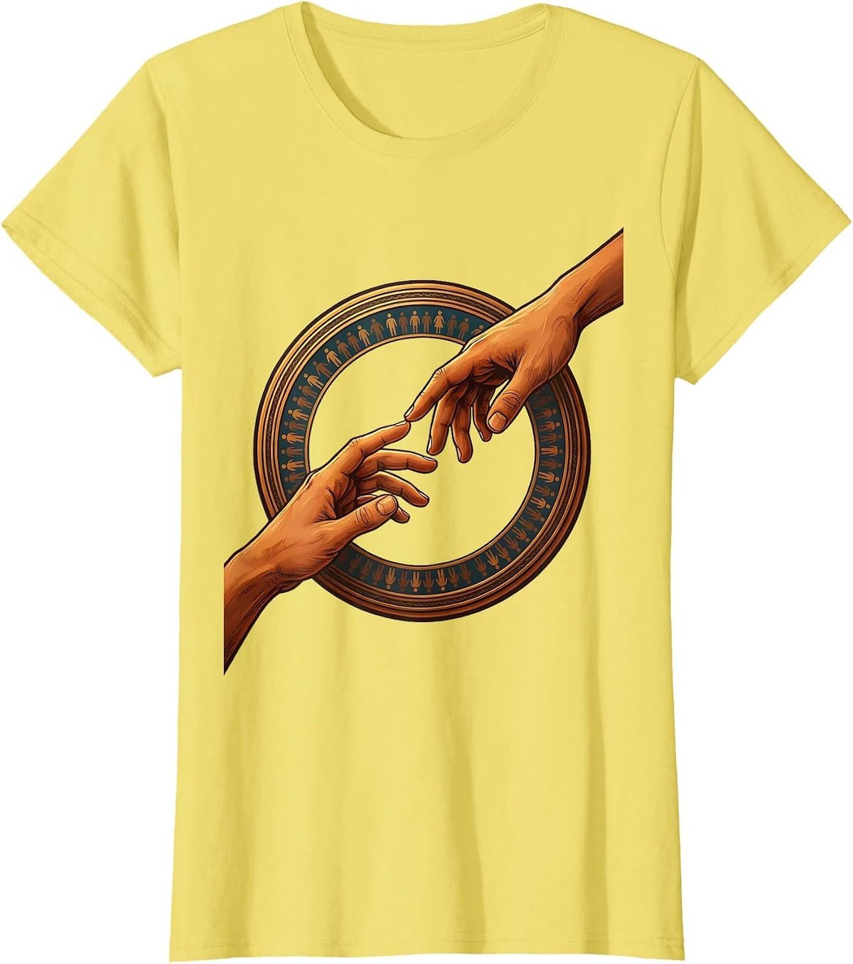 Social Worker Reaching Hands Connection Graphic T-Shirt - Lemon Yellow