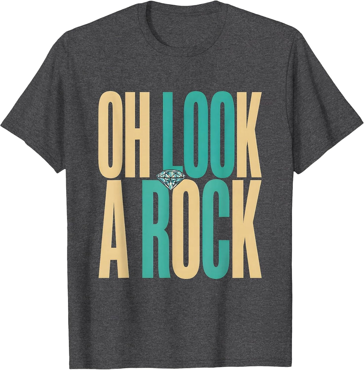 Oh Look, A Rock Rock Collecting Design T-Shirt - Dark Heather Grey