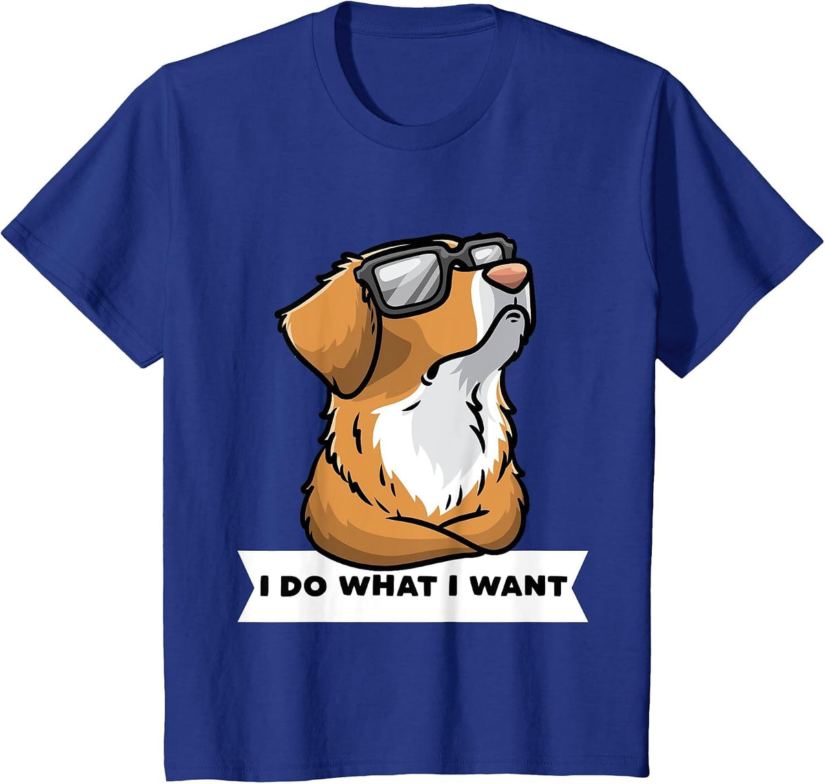 Nova Scotia Duck Tolling Retriever Dog with Sunglasses T-Shirt - Royal Blue