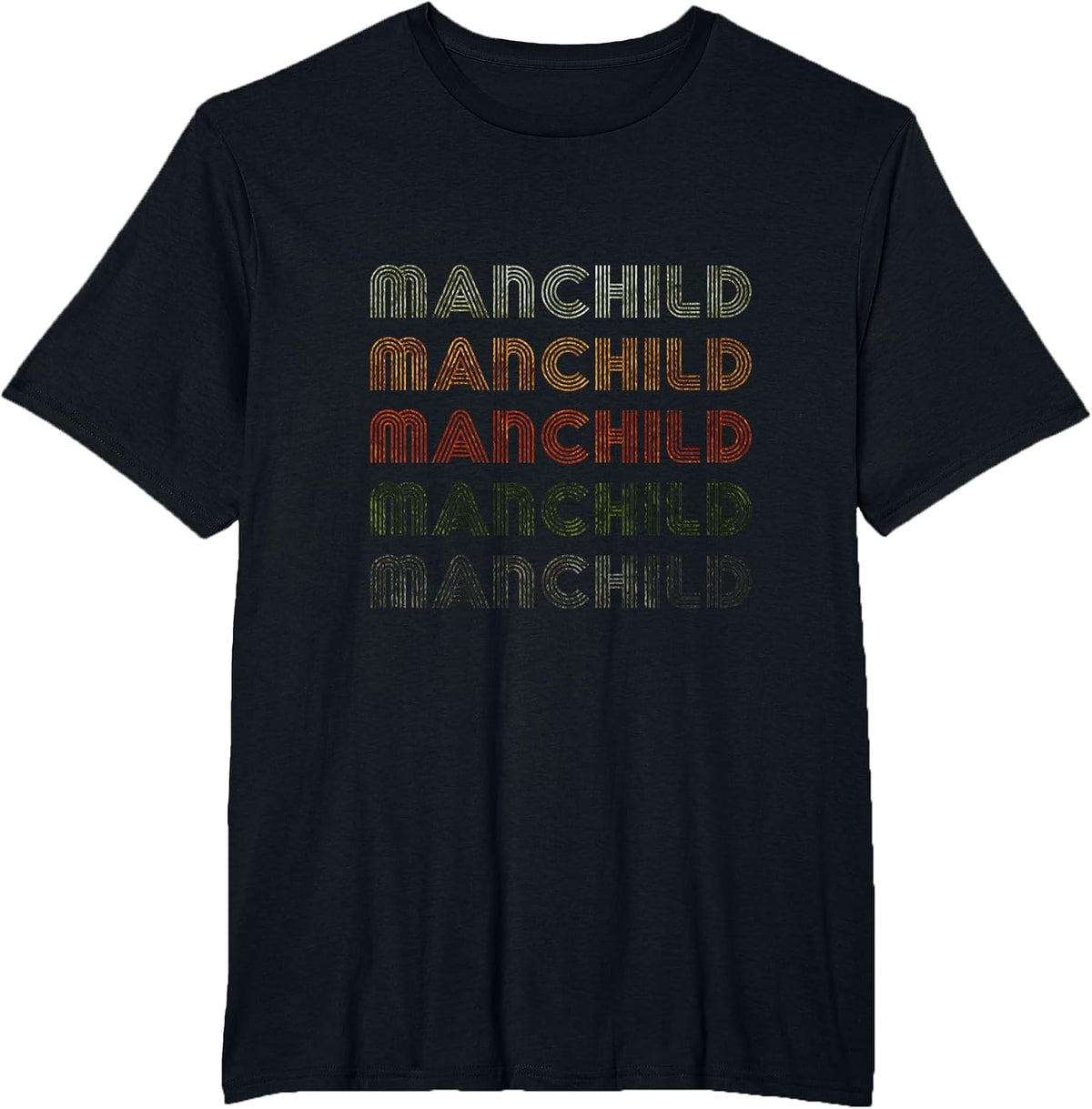 Love Heart Manchild Tee Grunge Vintage Style Black Manchild T-Shirt - Black