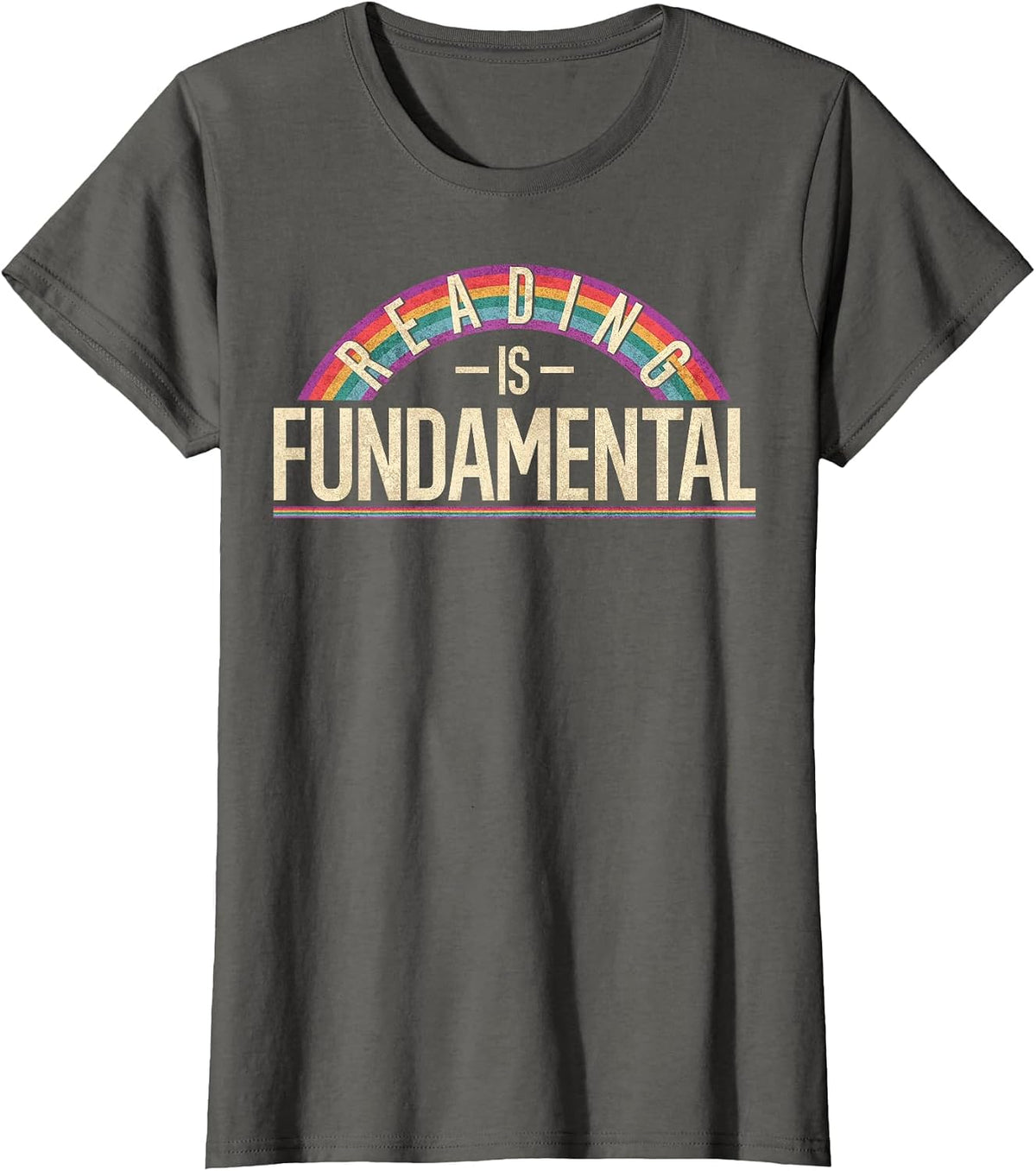 Reading is Fundamental Poetry, Bookworm and Book Reader T-Shirt - Asphalt Grey