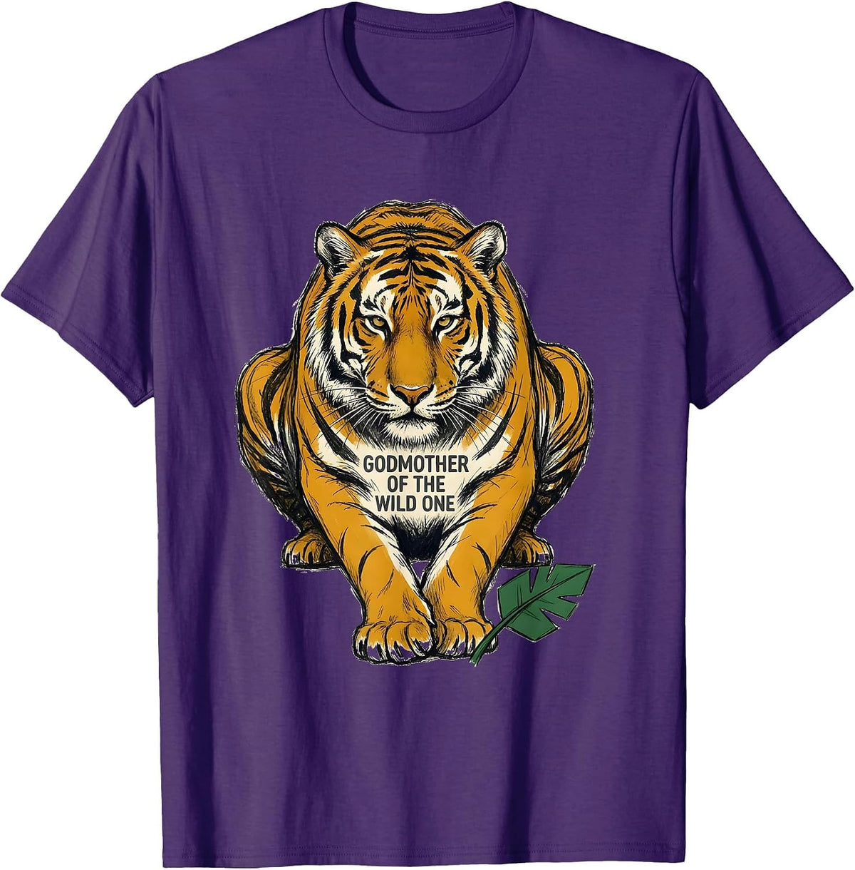 Godmother Of The Wild One Playful Safari Jungle Animal T-Shirt - Purple