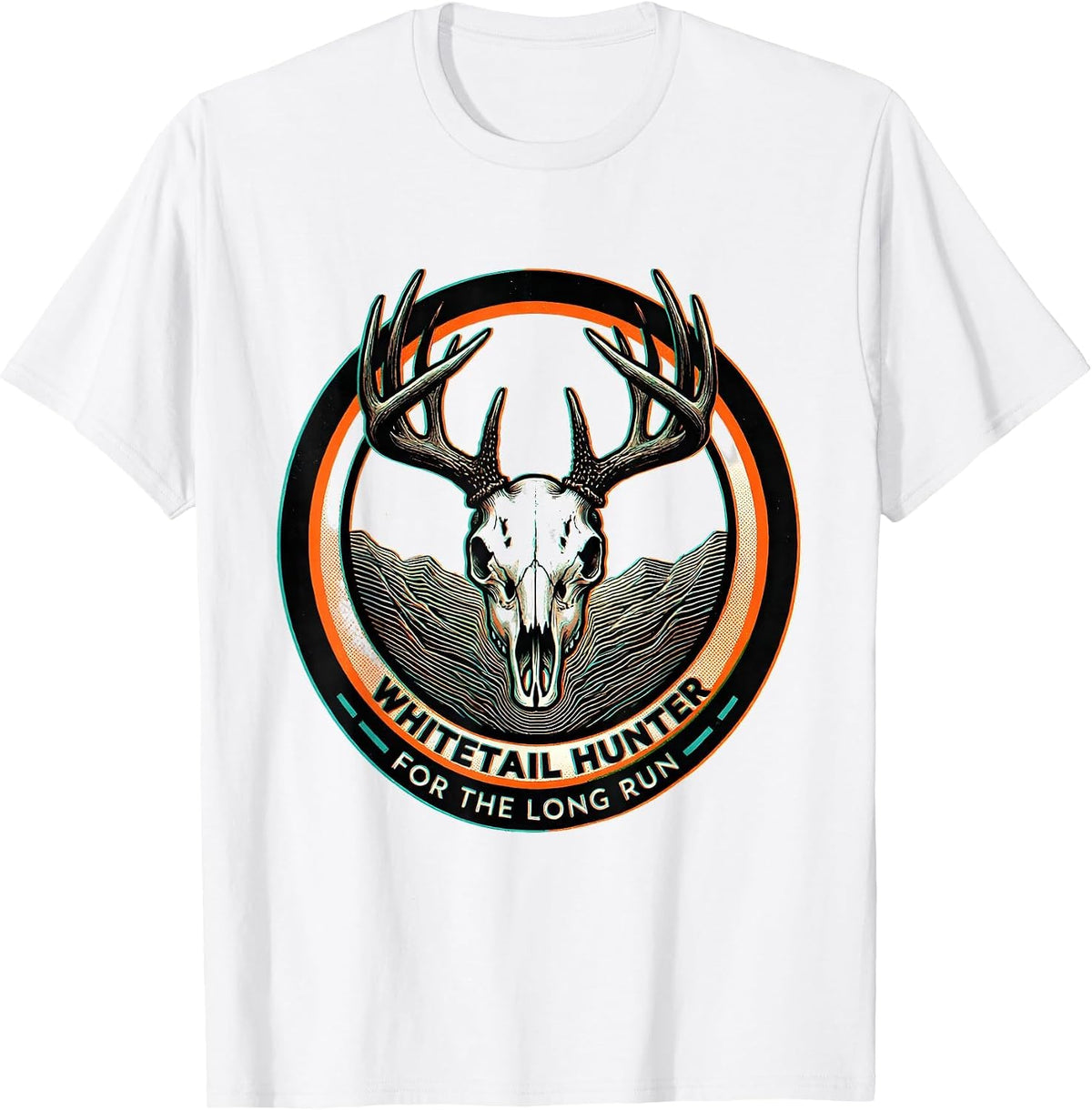 Men's Whitetail Hunter, For The Long Run Camo Dad Hunting T-Shirt - White