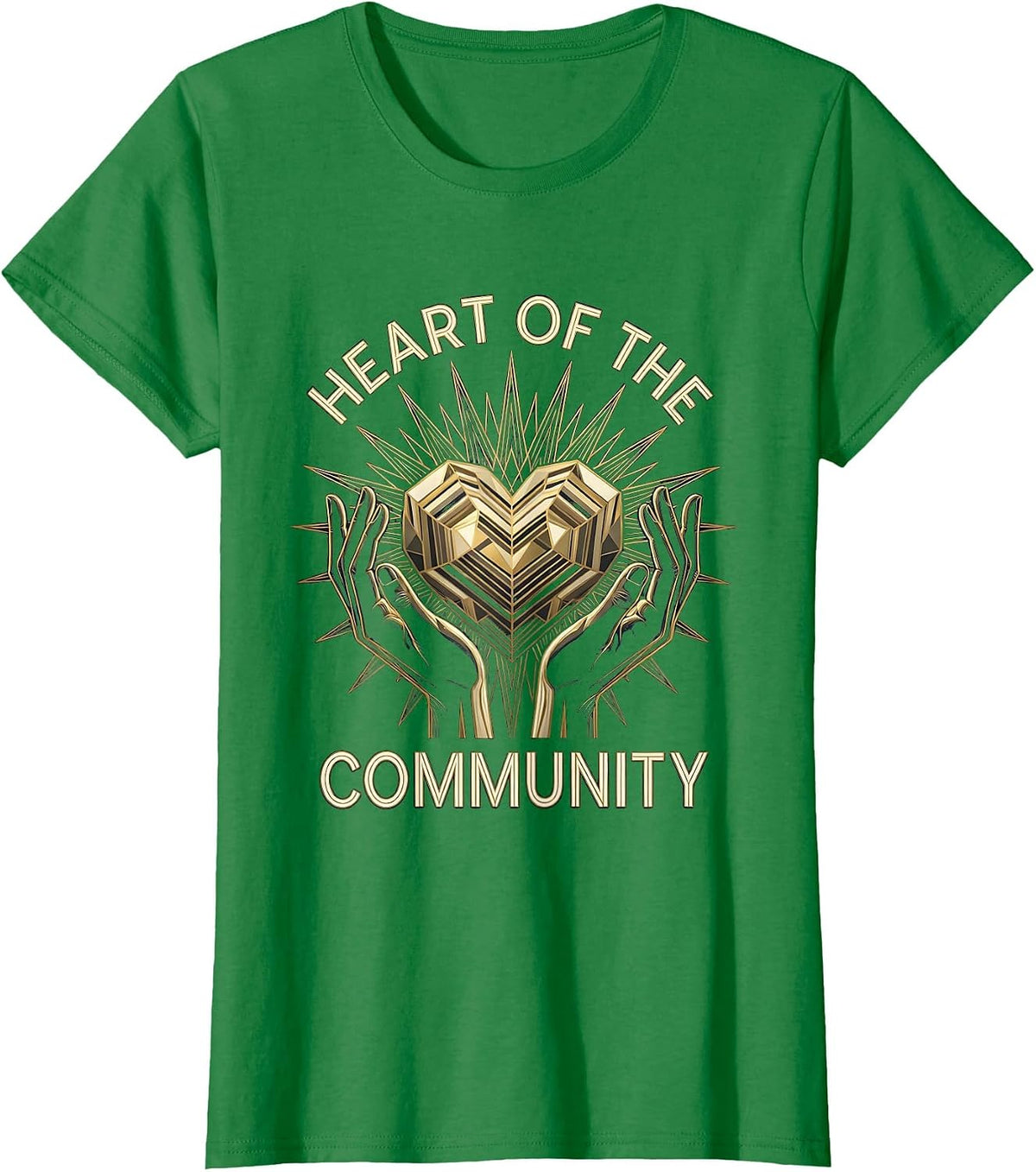 Women's Heart of the Community Social Worker Design T-Shirt - Kelly Green