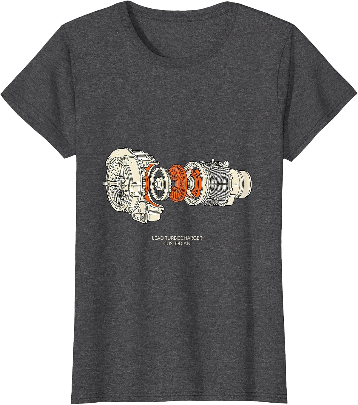 Women's Lead Turbocharger Custodian Funny Car Guy Mechanic Workshop T-Shirt - Dark Heather Grey