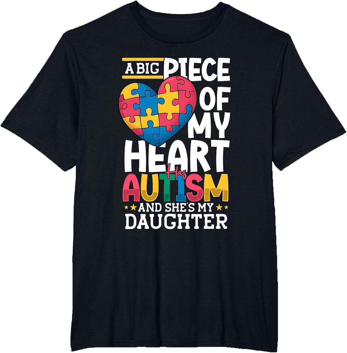 Autism Daughter Mom & Dad, ASD Autism Spectrum Disorder T-Shirt - Black
