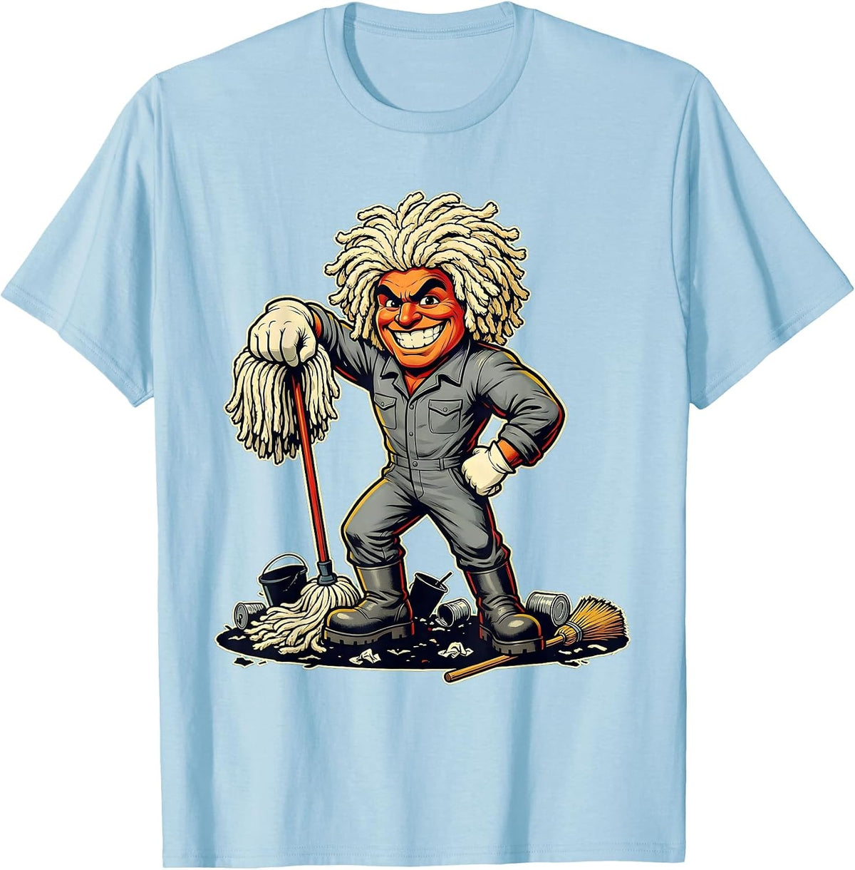 Men's Chaos Coordinator Janitor Battlefield Graphic T-Shirt - Baby Blue