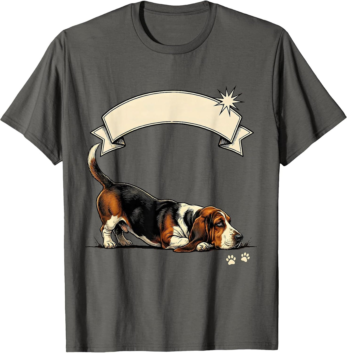 Men's Basset Hound Dog Breed Funny Gift for Dog Lovers T-Shirt - Asphalt Grey