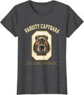 Women's Varsity Capybara Training Program Funny Animal Meme Gamer T-Shirt - Dark Heather Grey