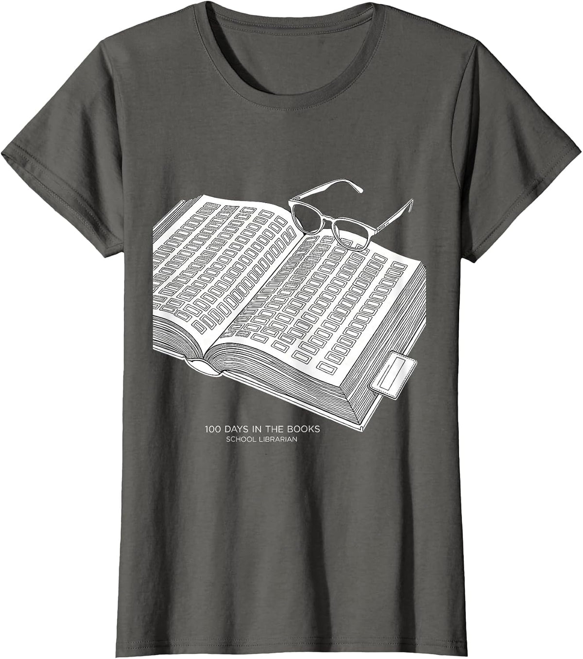 Women's 100 Days In The Books School Librarian T-Shirt - Asphalt Grey