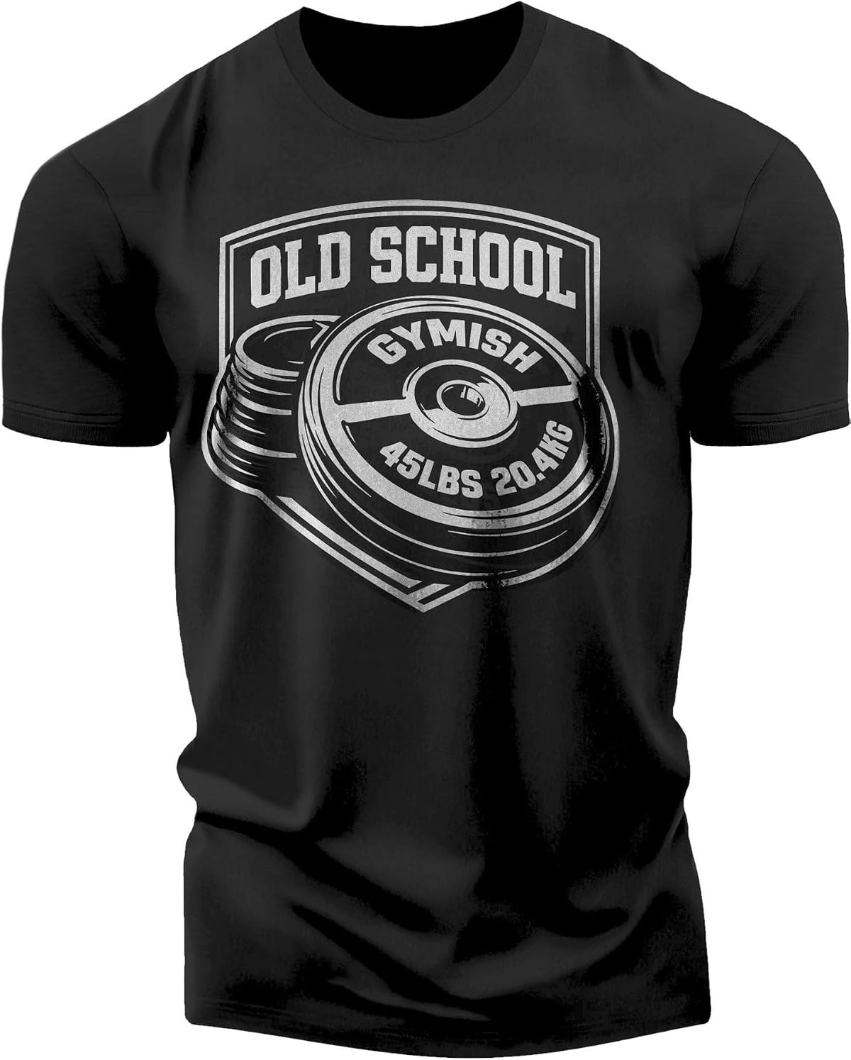 Gymish Lifestyle Old School Workout Shirt for Men, Deadlift Lifting T-Shirt - 4. Old School Silver on Black
