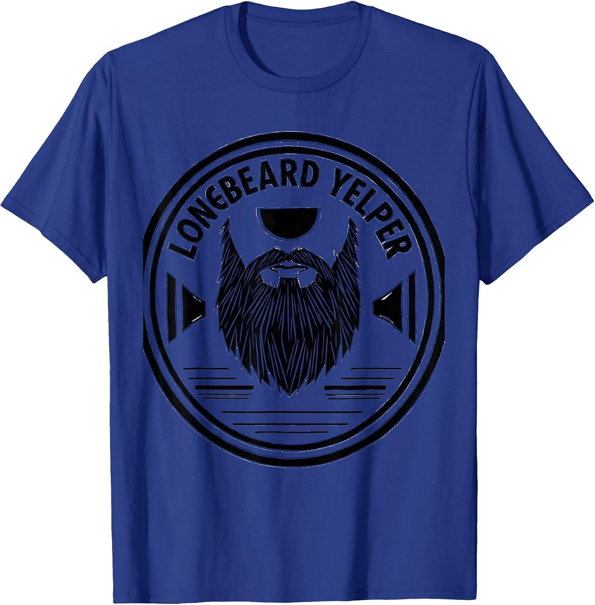 Men's Longbeard Yelper Geometric Turkey Hunting Season Gift Humor T-Shirt - Royal Blue