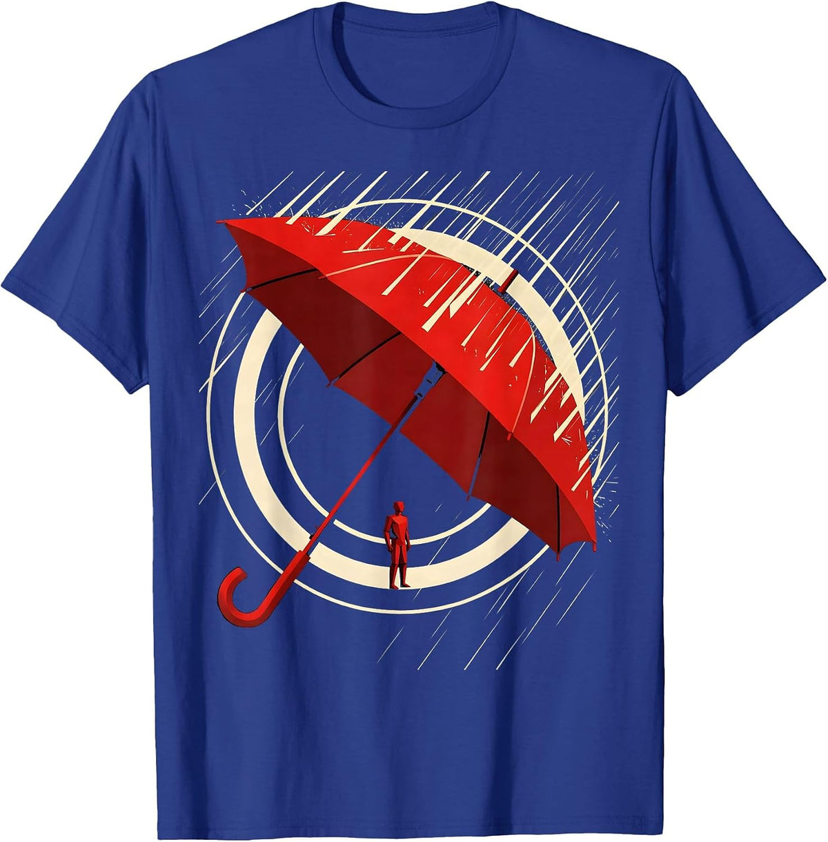 Men's Social Worker Umbrella Shield Graphic Design T-Shirt - Royal Blue