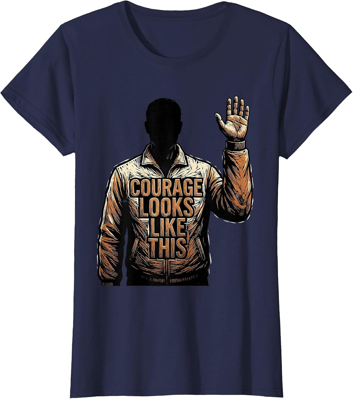 Women's Courage Looks Like This Social Worker Design T-Shirt - Navy Blue