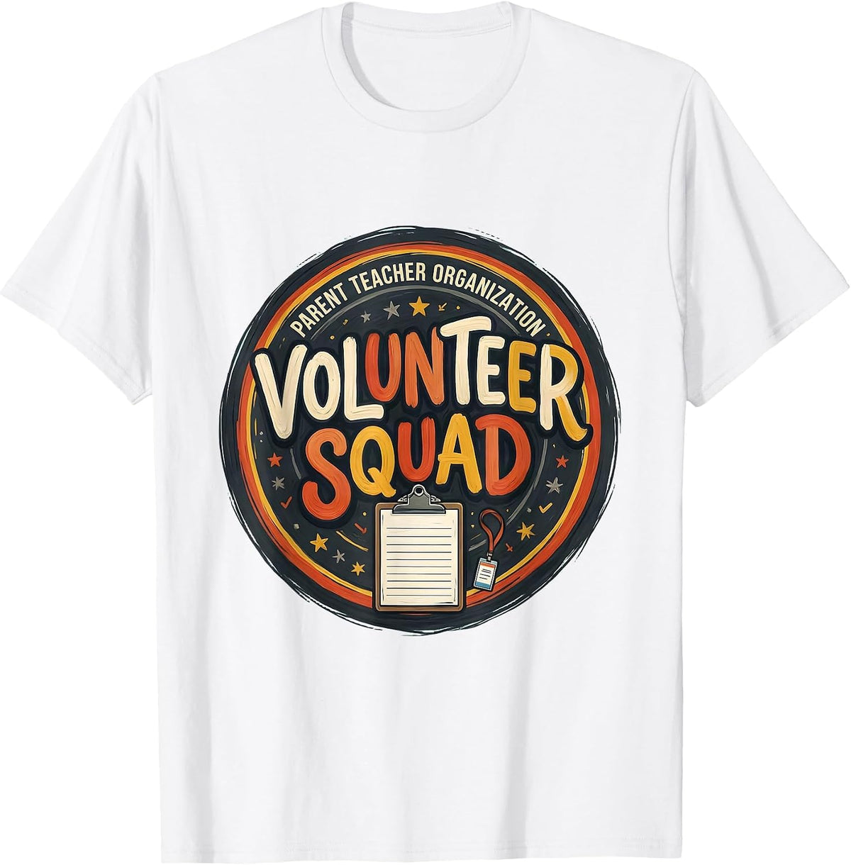 Men's Parent Teacher Organization Volunteer Squad Retro T-Shirt - White