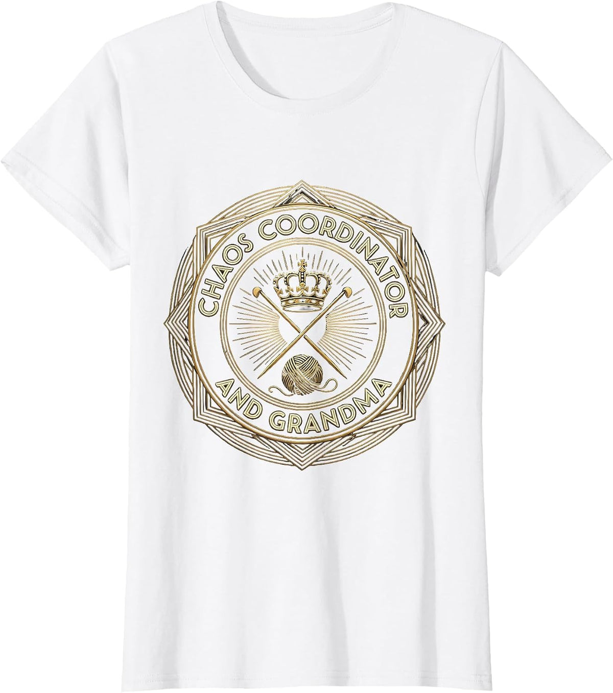 Chaos Coordinator and Grandma Funny Design T-Shirt - White