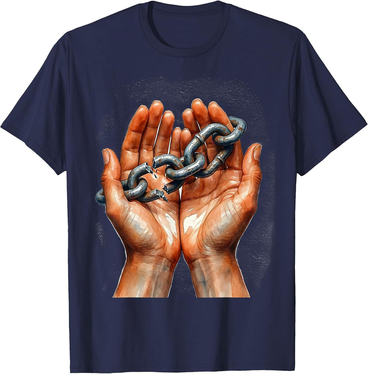 Social Worker Broken Chain Repair Graphic Design T-Shirt - Navy Blue