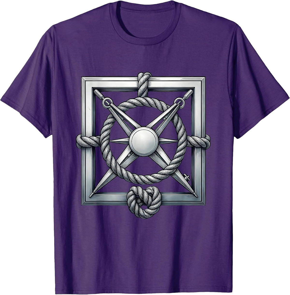 Men's Square And Compass Masonic Brotherhood Pride Freemason T-Shirt - Purple