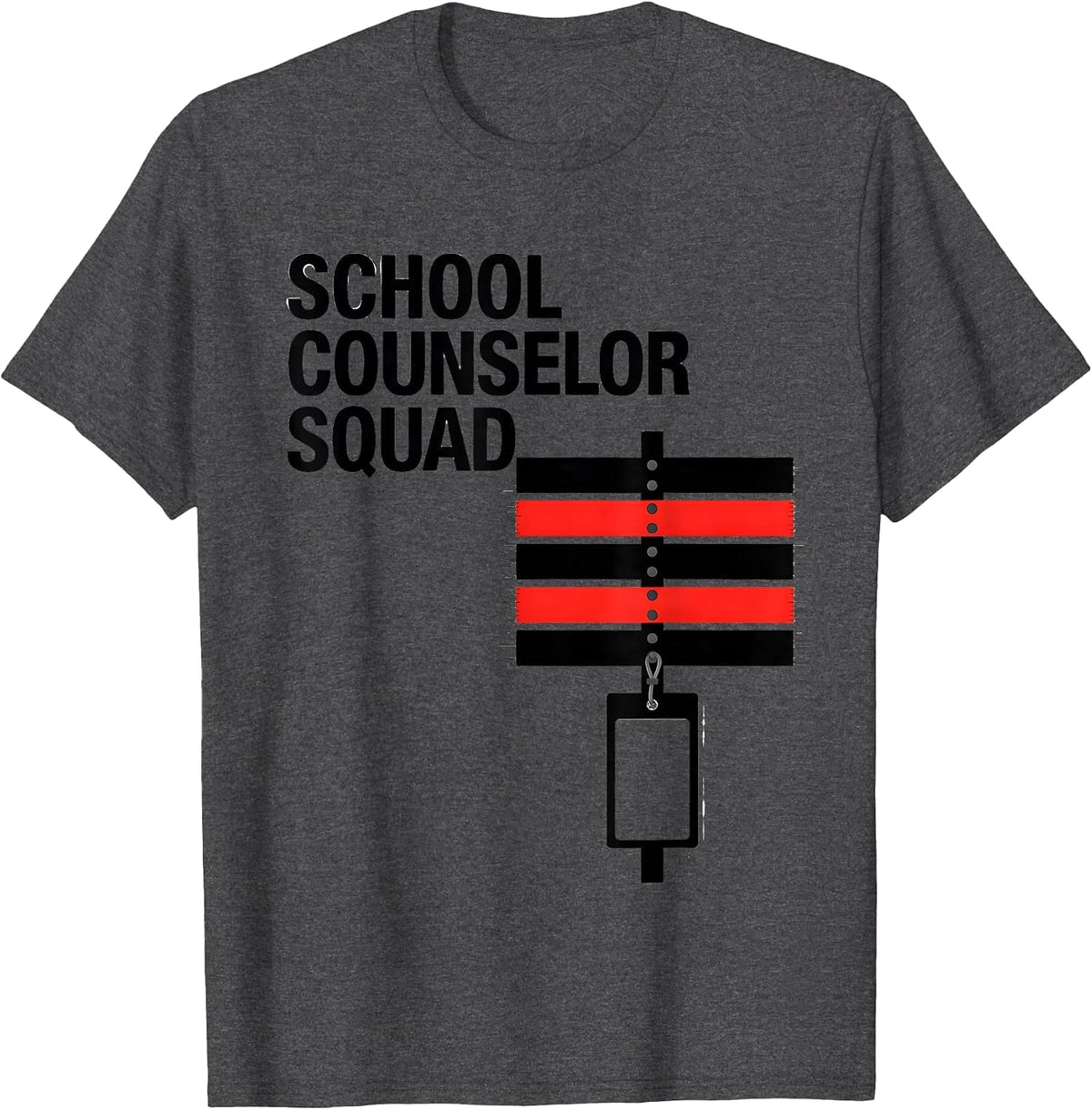 Men's School Counselor Squad Retro PTA Crew Parent Volunteer T-Shirt - Dark Heather Grey