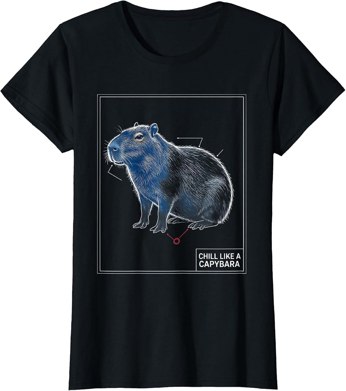 Chill Like a Capybara Relaxed Vibes Design T-Shirt - Black