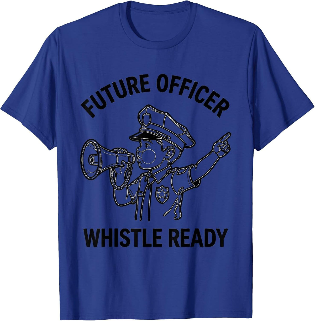 Men's Future Officer Whistle Ready Funny Police Officer Kids T-Shirt - Royal Blue