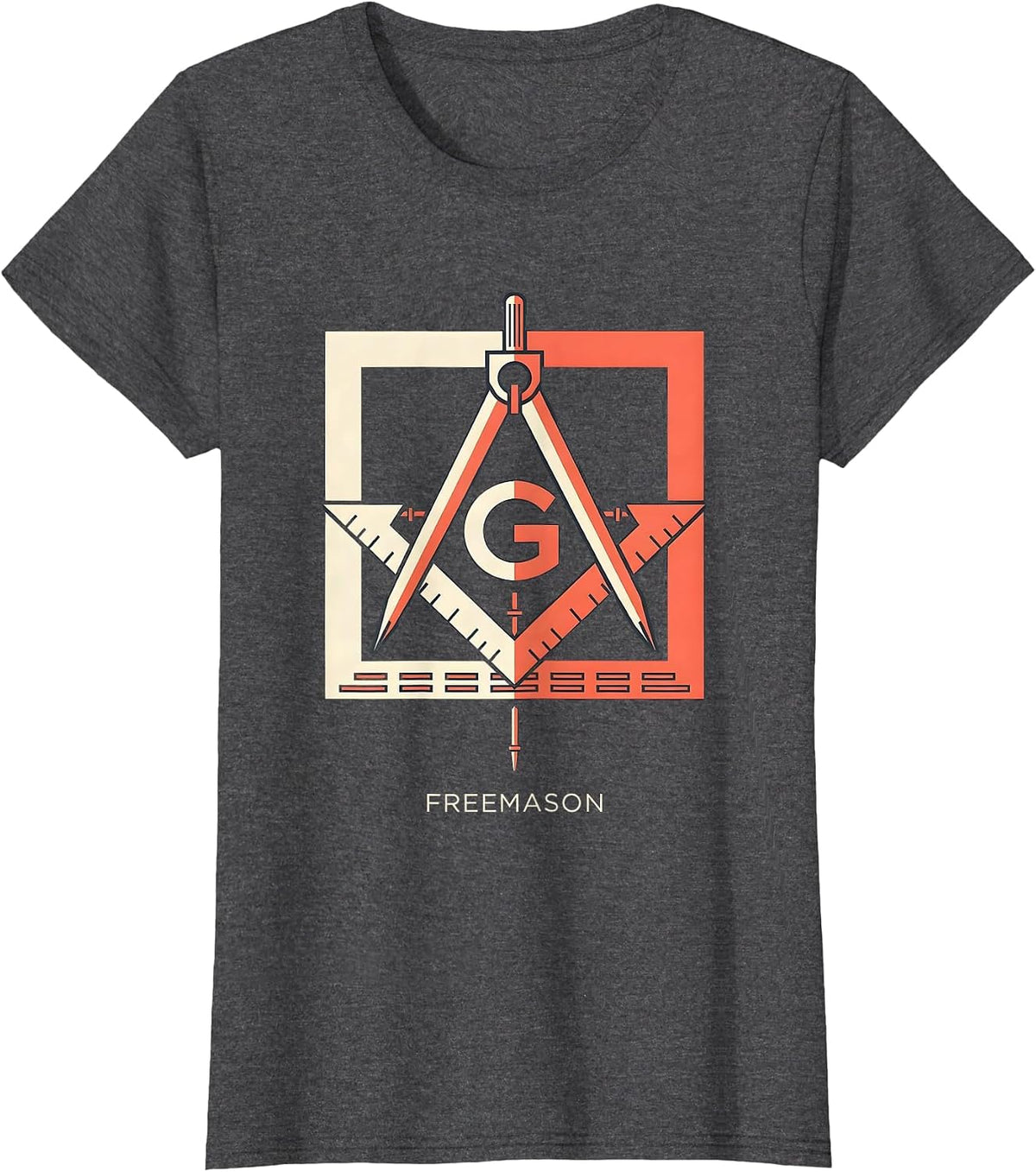 Women's Freemason Square and Compass Fraternal Pride Masonic T-Shirt - Dark Heather Grey