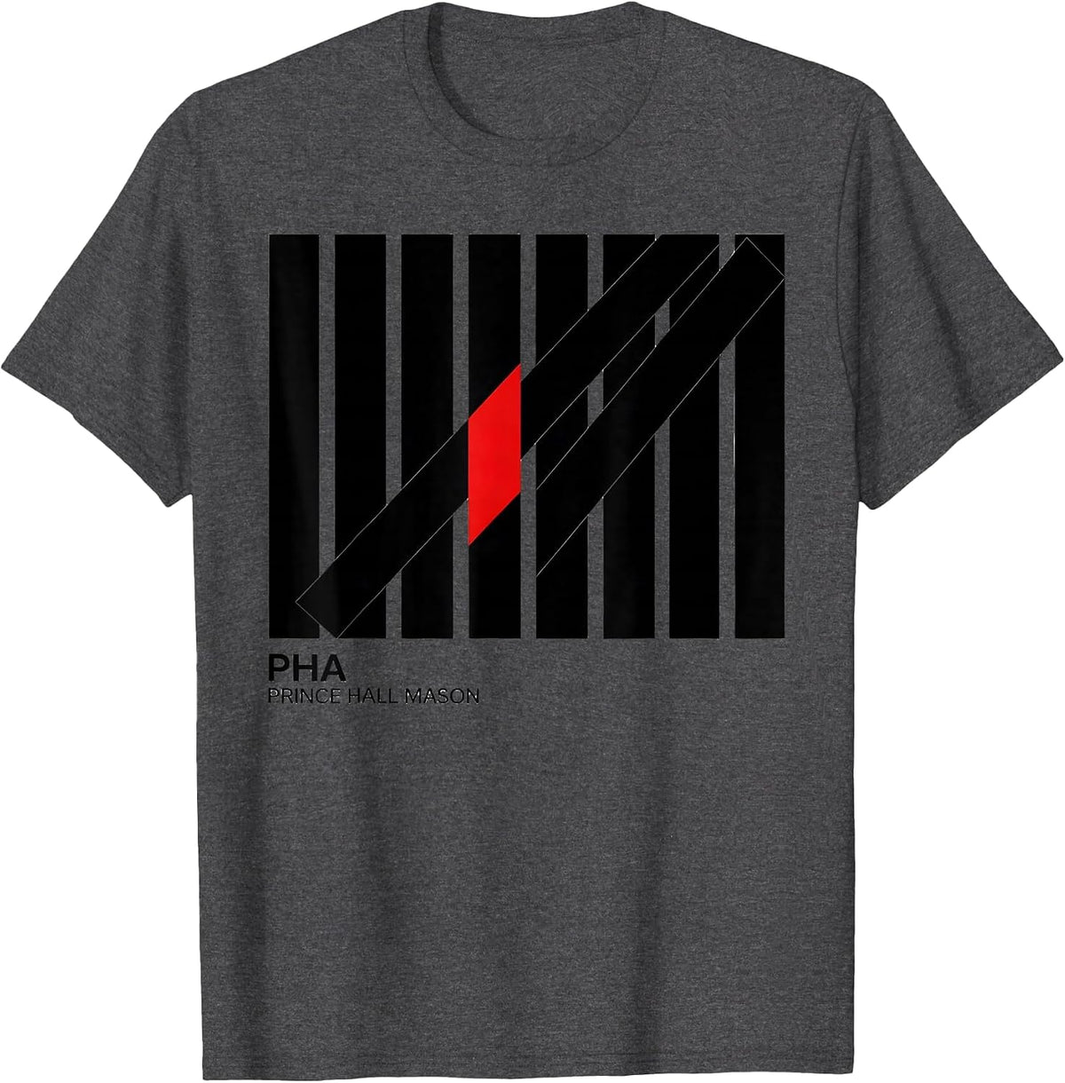 PHA Prince Hall Mason Fraternal Pride Masonic Lodge Gift T-Shirt - Dark Heather Grey